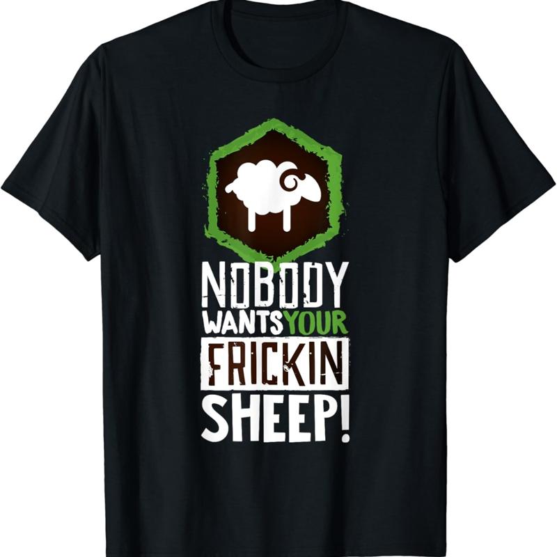Nobody Wants Your Sheep T Shir - Board Game Geek review and price